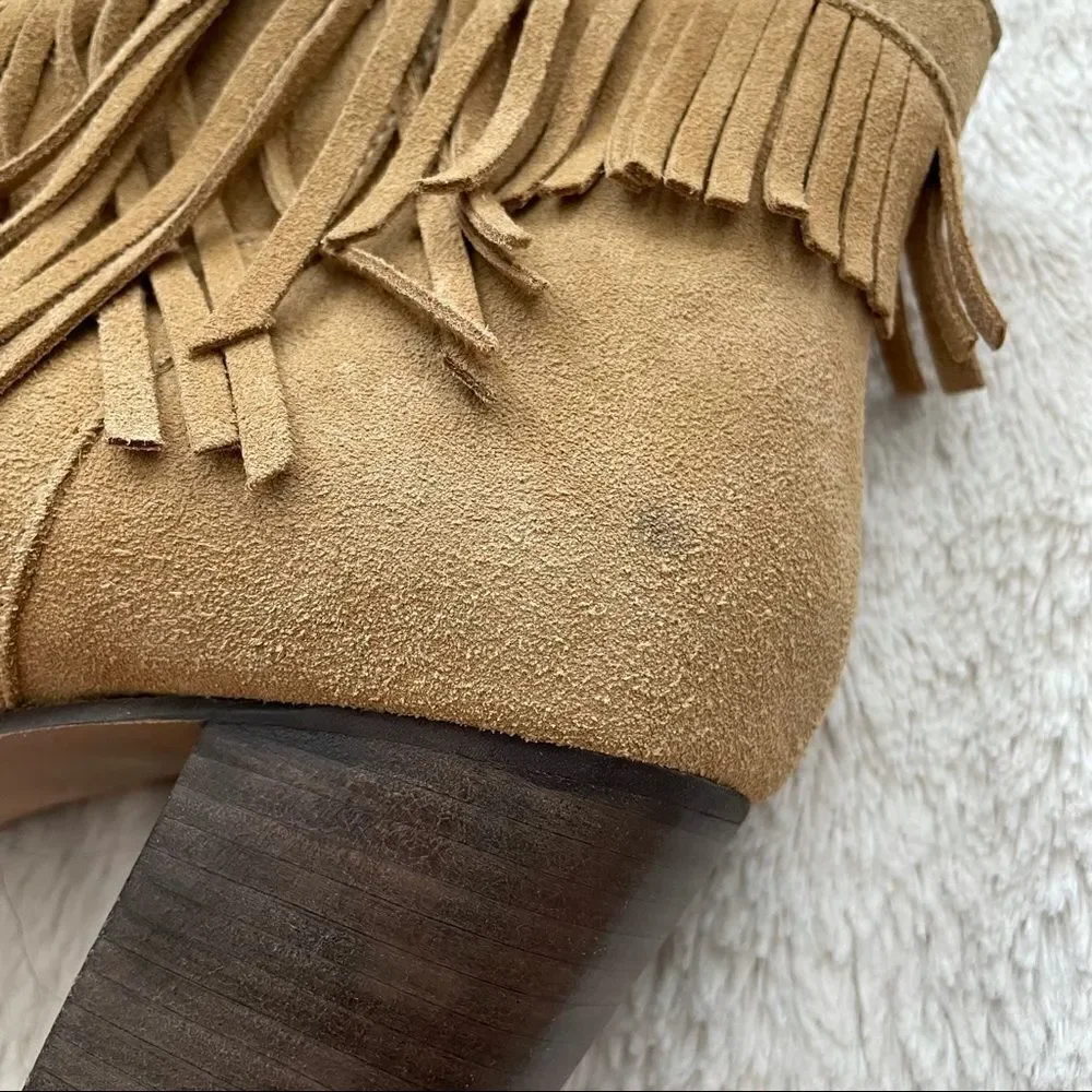 MANGO fringe ankle booties
